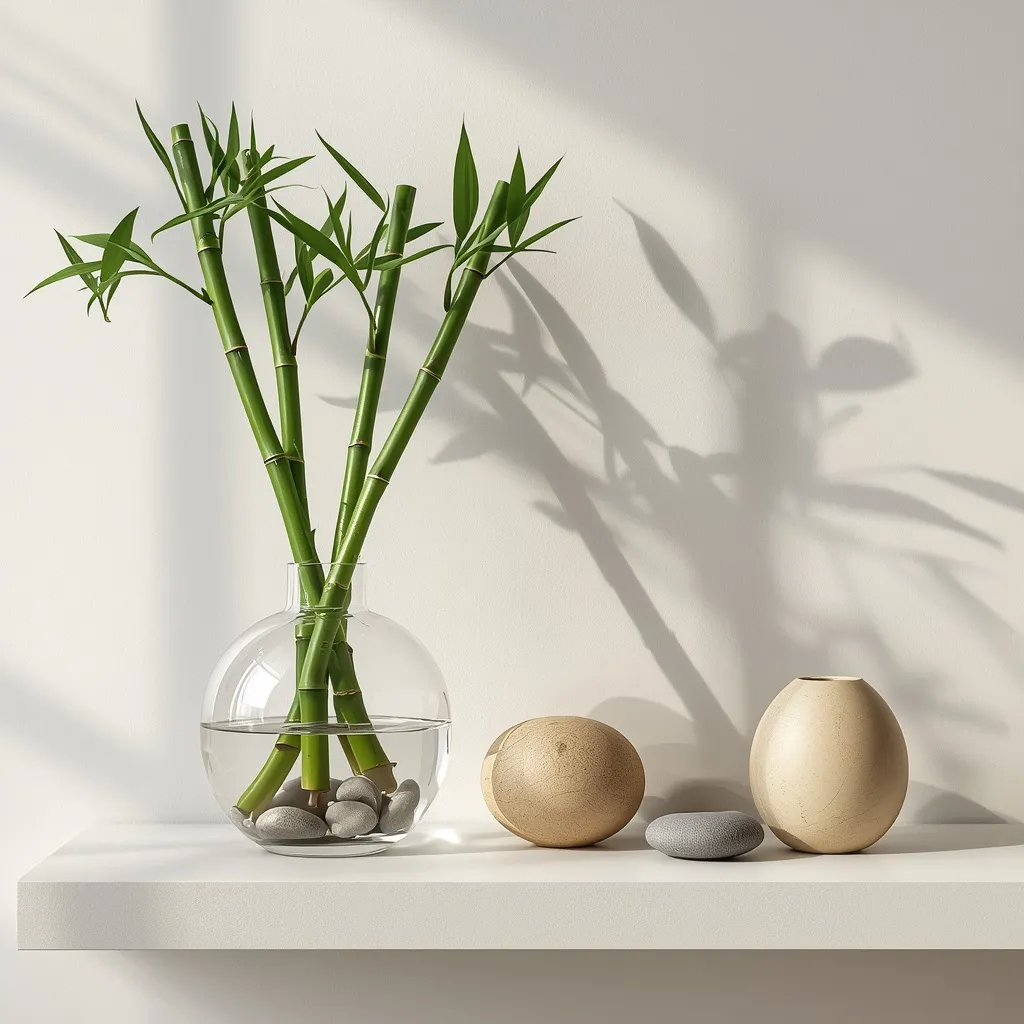 Lucky bamboo zen accent display