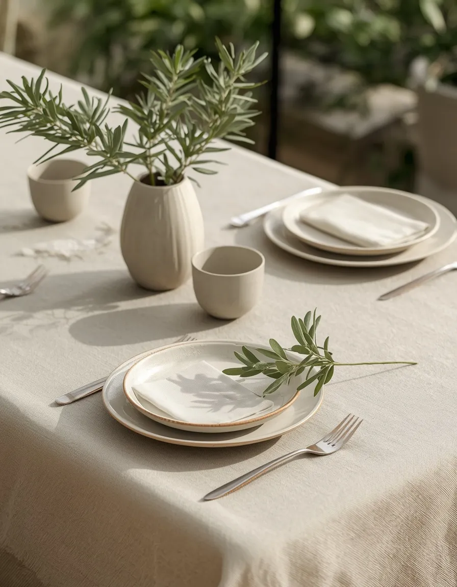 Modern minimalist summer tablescape