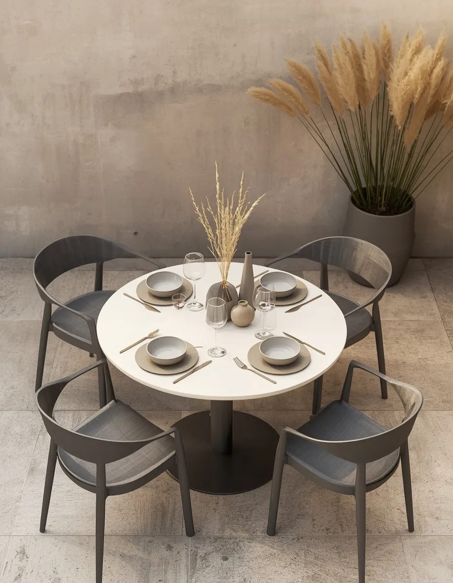Modern minimalist terrace dining