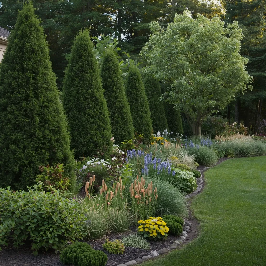 Backyard mixed flower border
