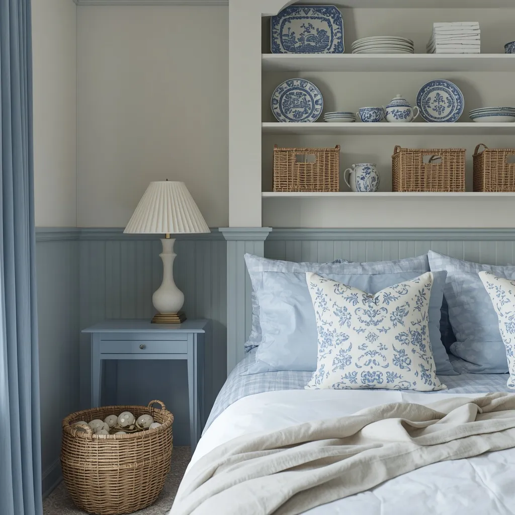 Coastal grandmother style bedroom