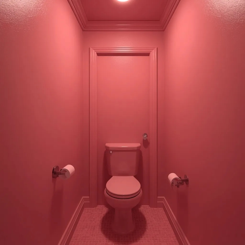 Color drenched small bathroom