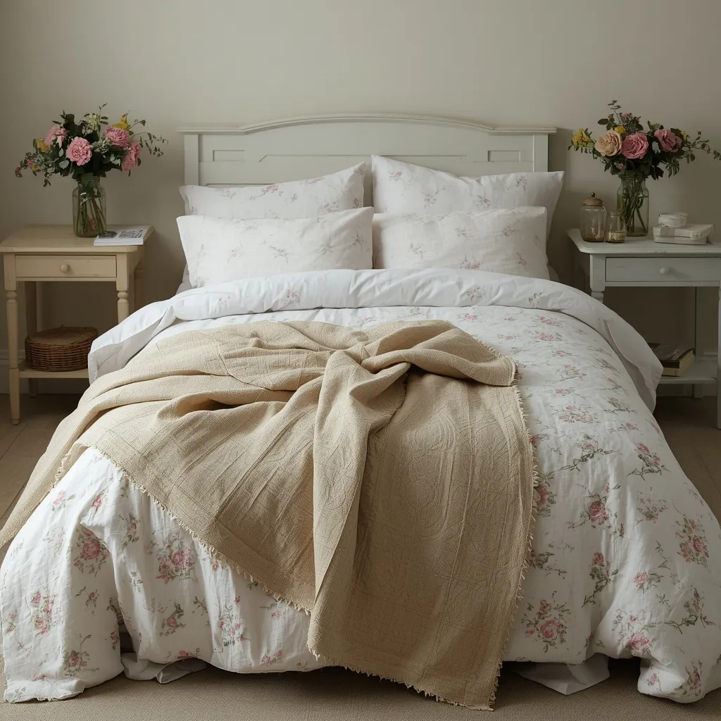 Cottage farmhouse bedroom florals