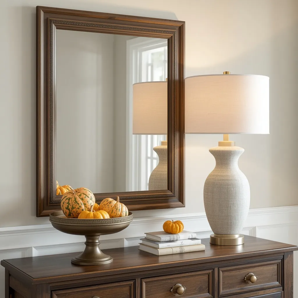 Fall entryway console table vignette