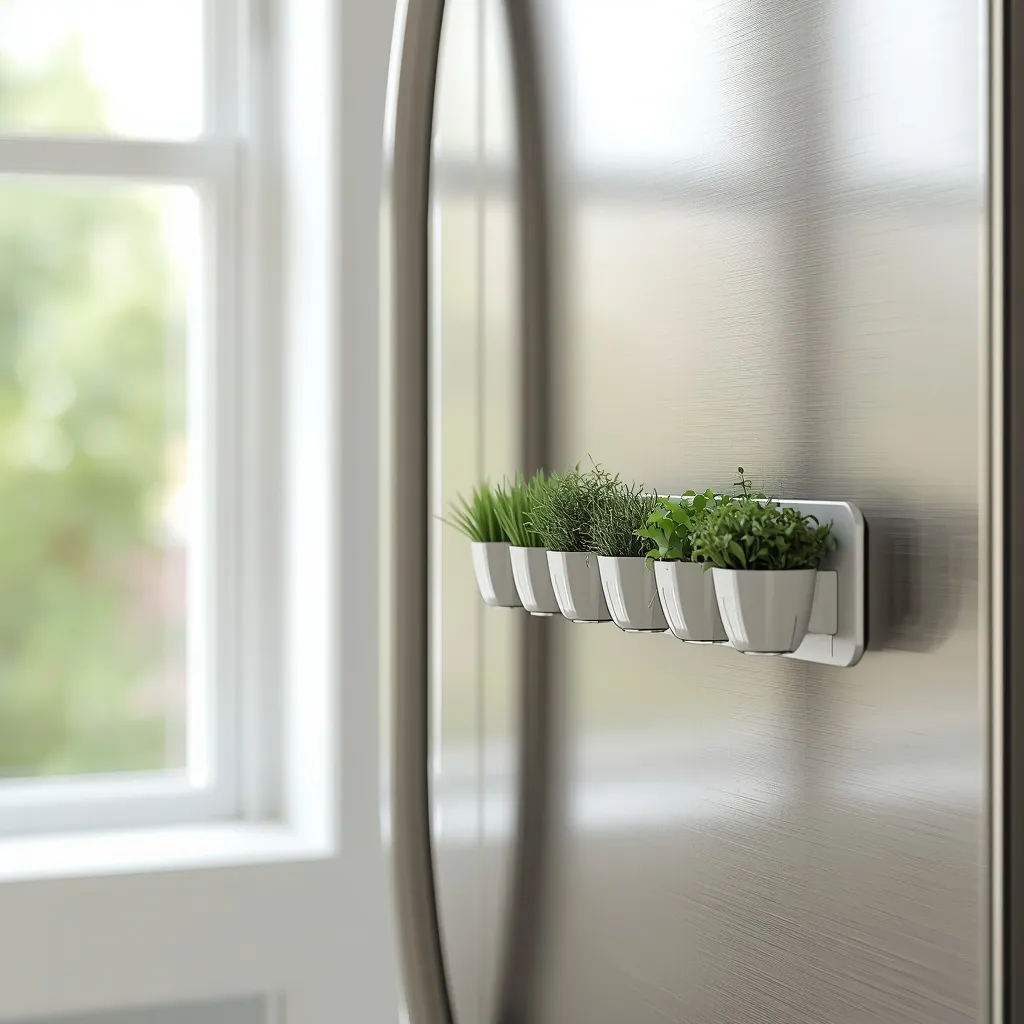 Magnetic fridge mini herb garden