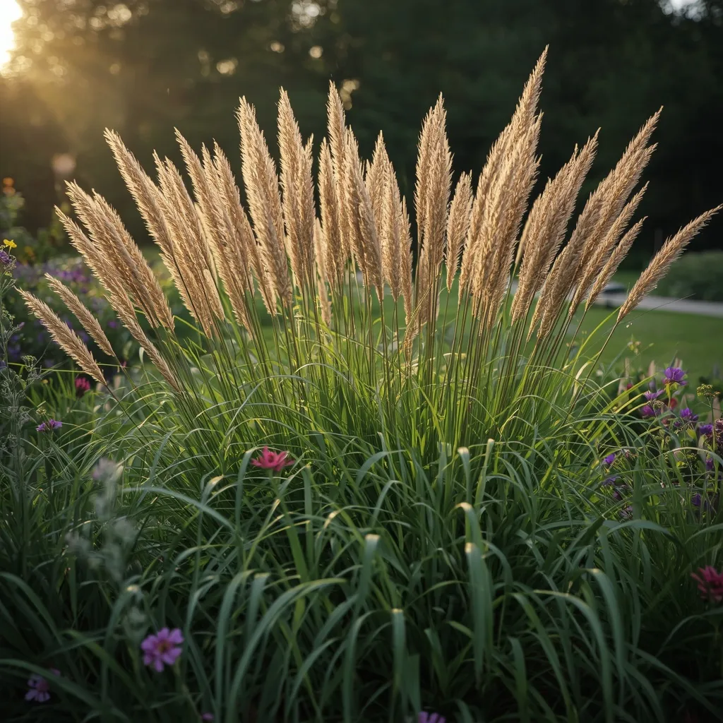 Ornamental grass flower bed