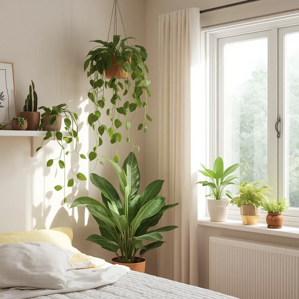 Plant filled green teen bedroom