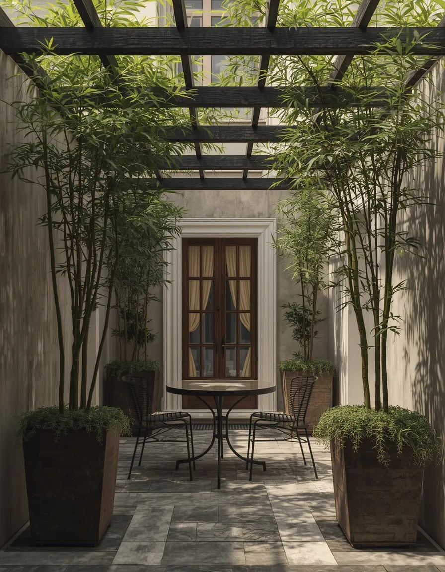 Private screened backyard dining