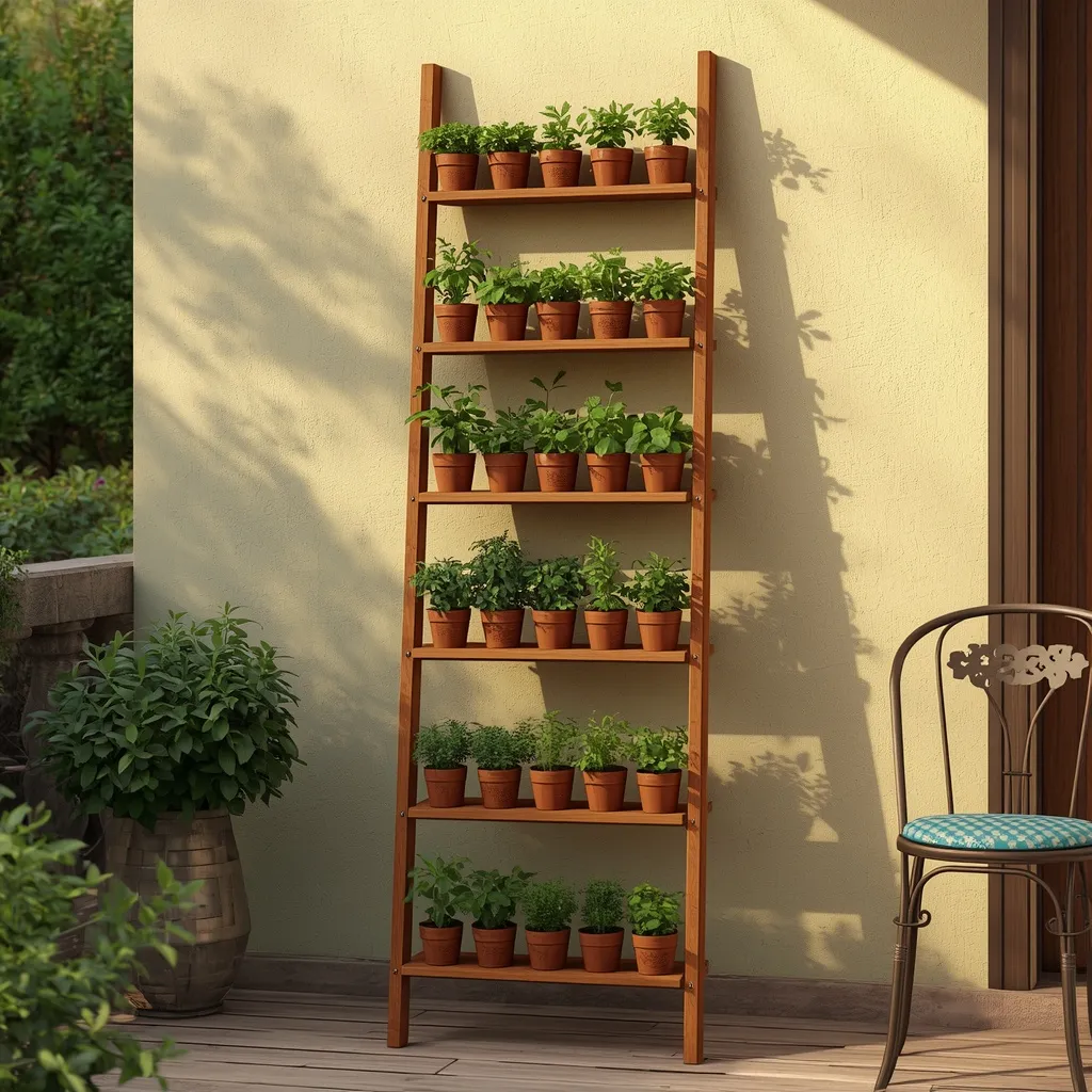 Raised planter box patio herb garden