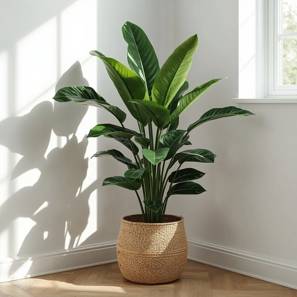 Rubber plant as an indoor tree