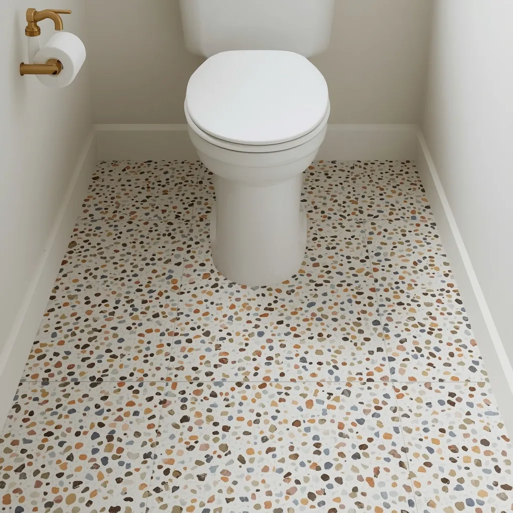 Terrazzo powder room floor