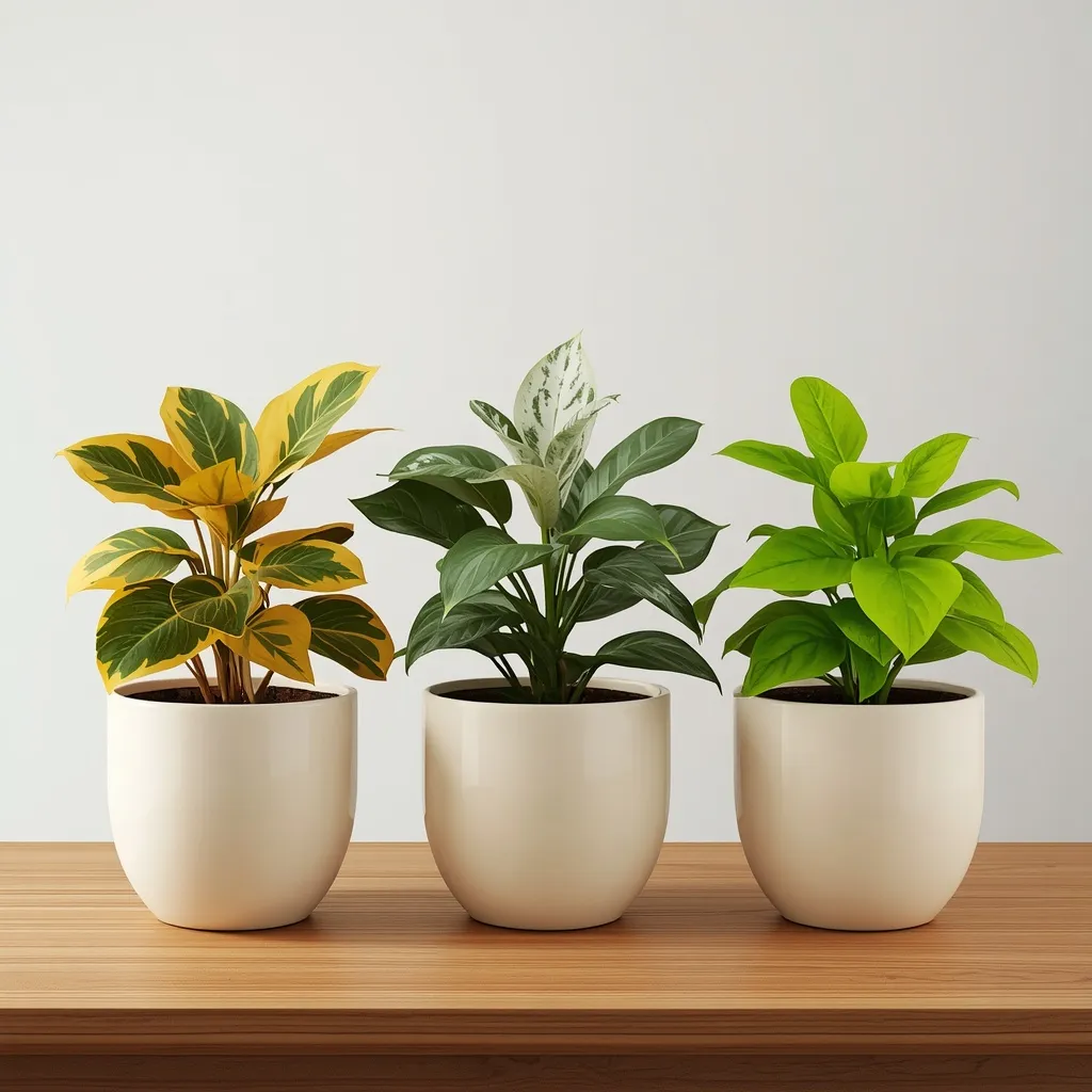 Golden, Marble Queen and Neon pothos varieties