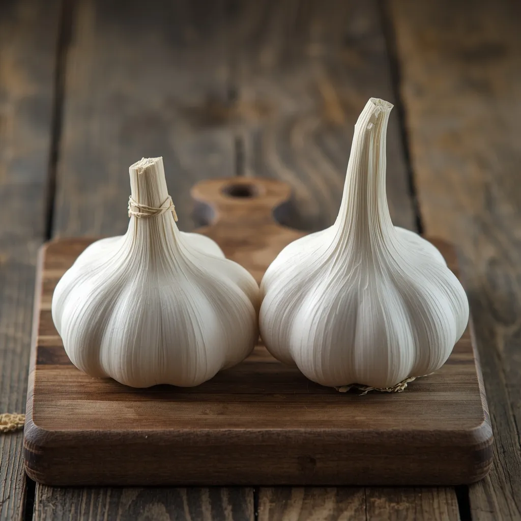 Hardneck and softneck garlic bulbs compared
