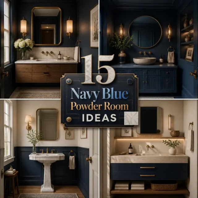 15 Navy Blue Powder Room Ideas to Try