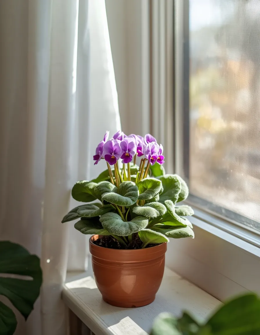 African violet in bright indirect light