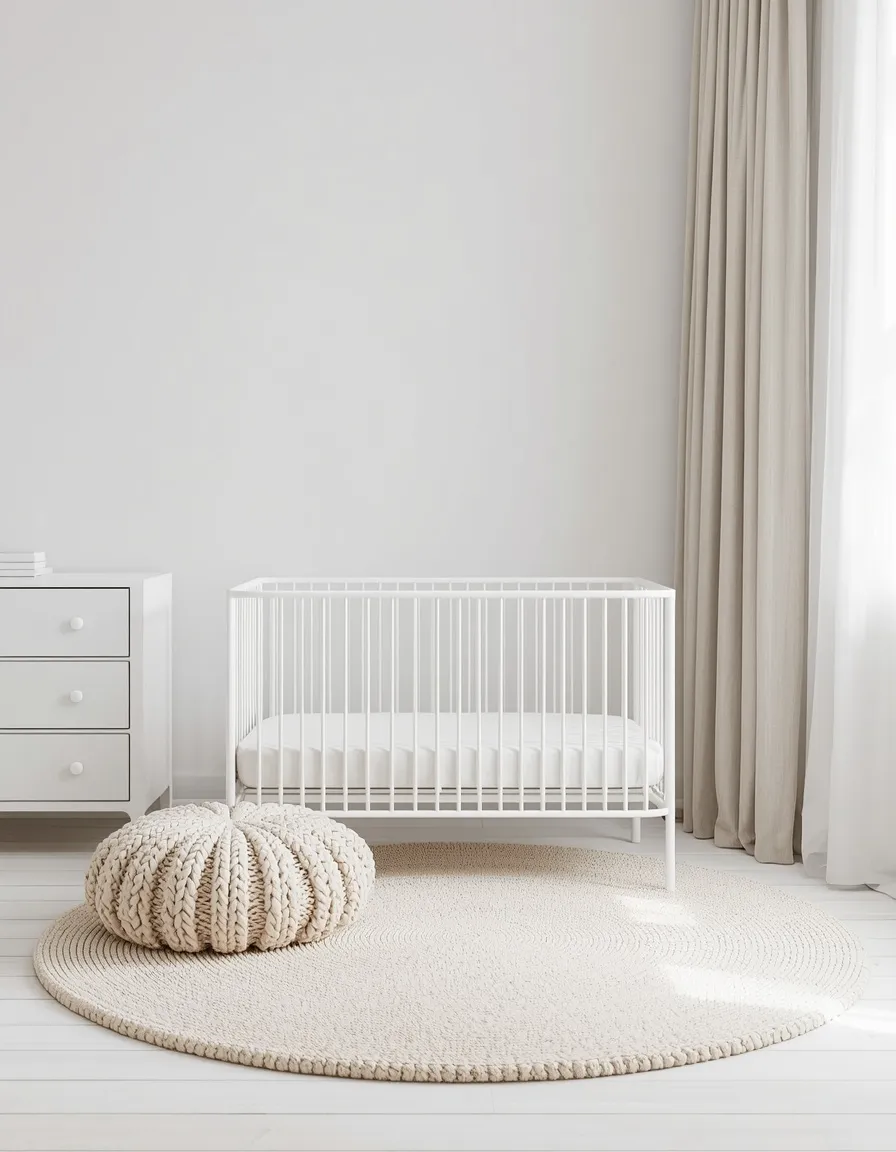 All-white minimalist nursery