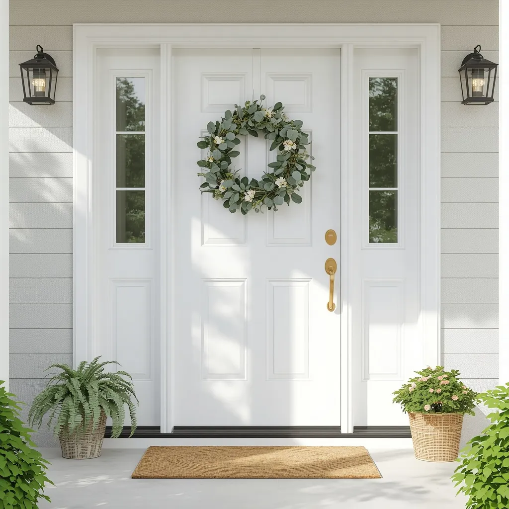 Classic summer wreath front door