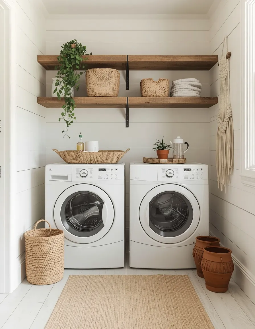 Farmhouse boho laundry room