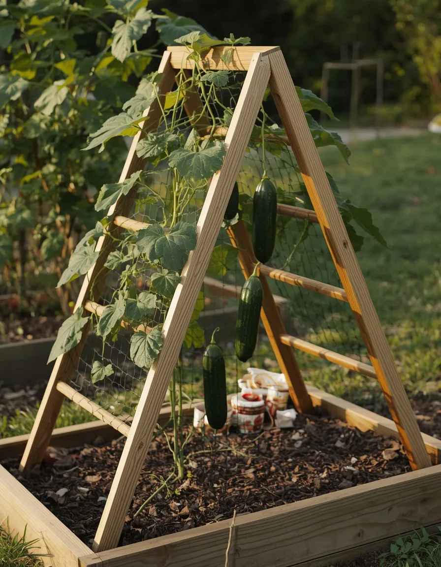 A-Frame Trellis for Cucumber Vines