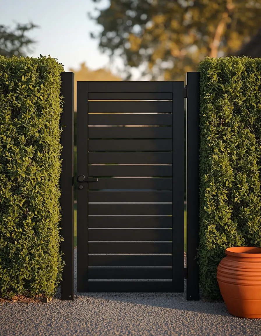 Classic white picket garden gate design