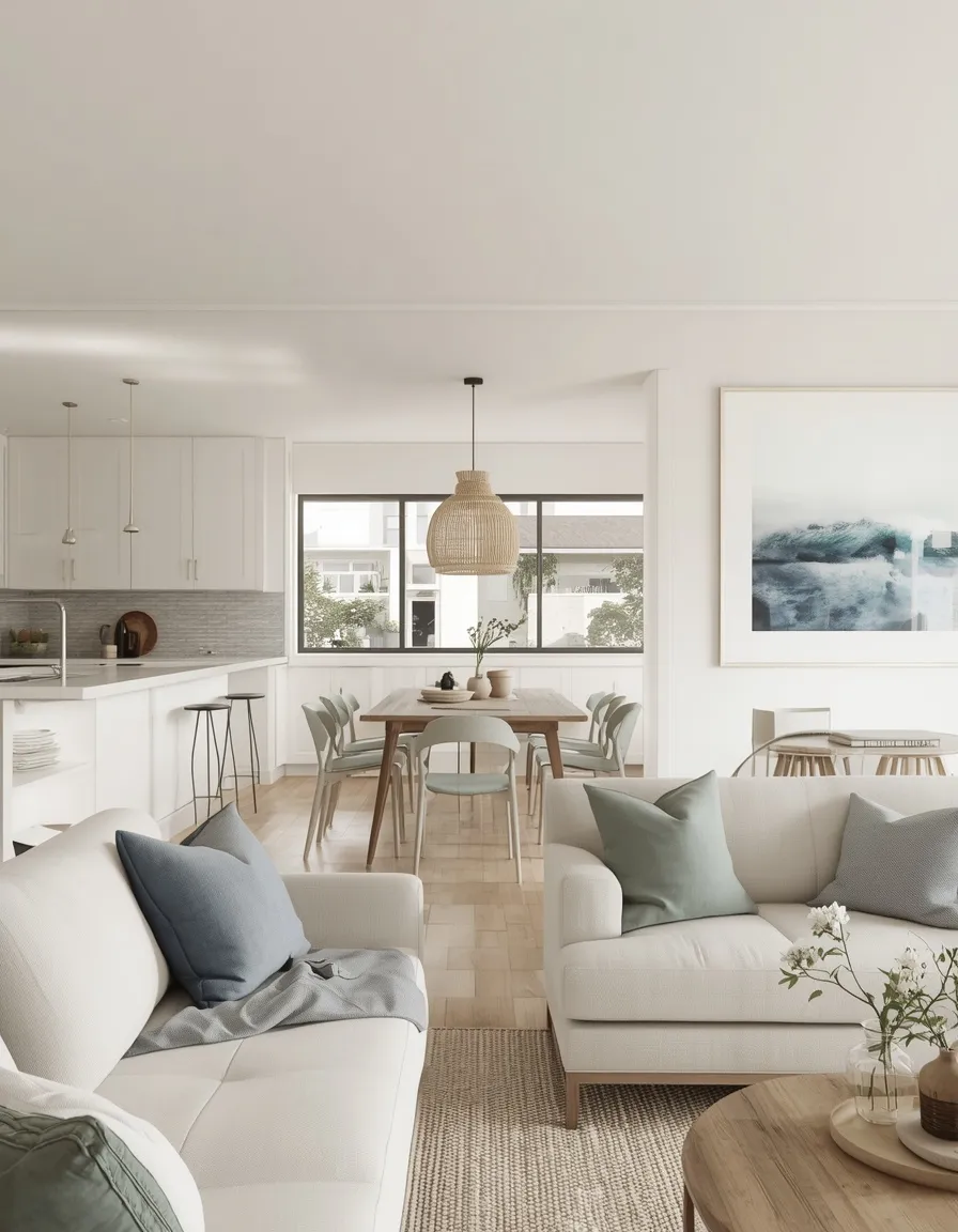 Unified summer palette across open concept zones