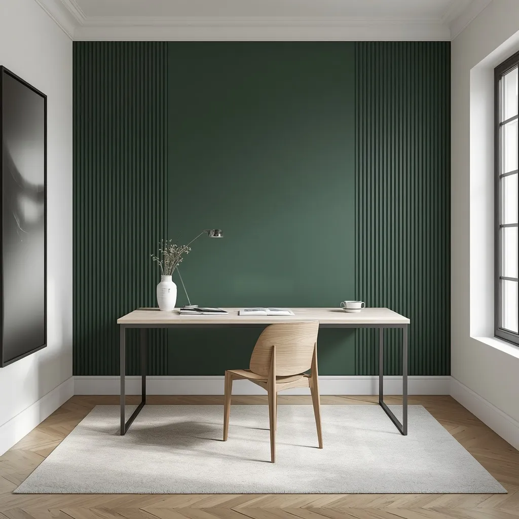 Two-tone feature-wall contemporary office