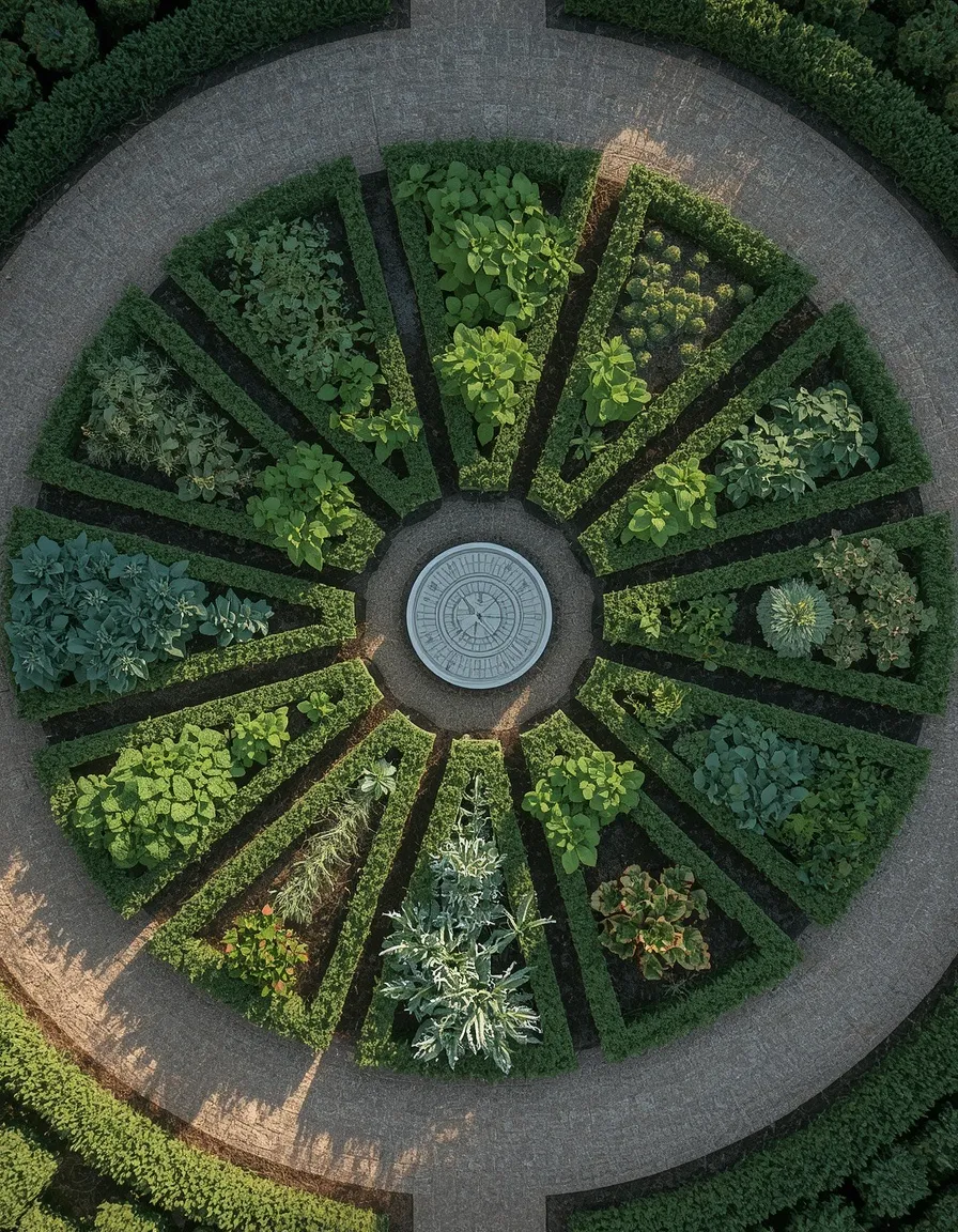 Zodiac wheel layout for a witchy garden bed