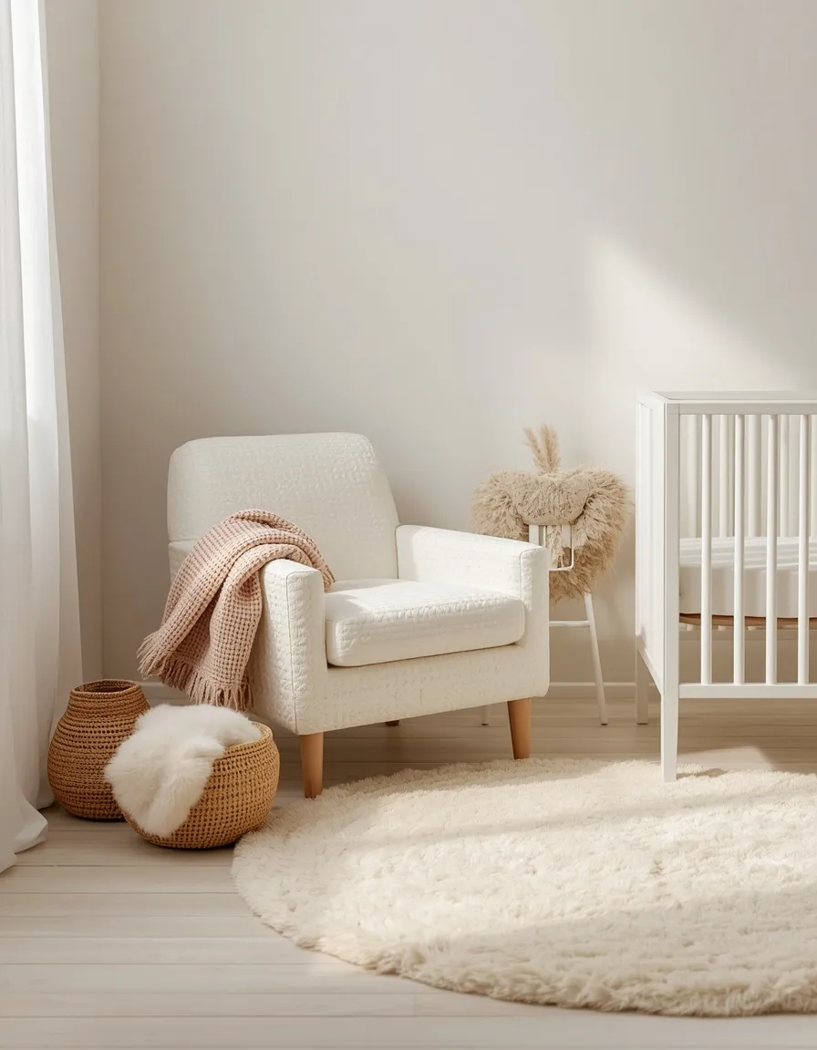 Cozy textured white nursery