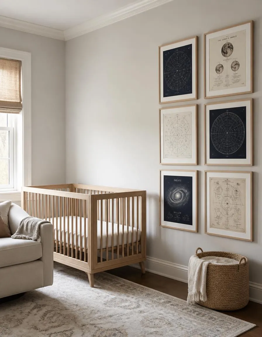 DIY hand-painted starfield nursery wall