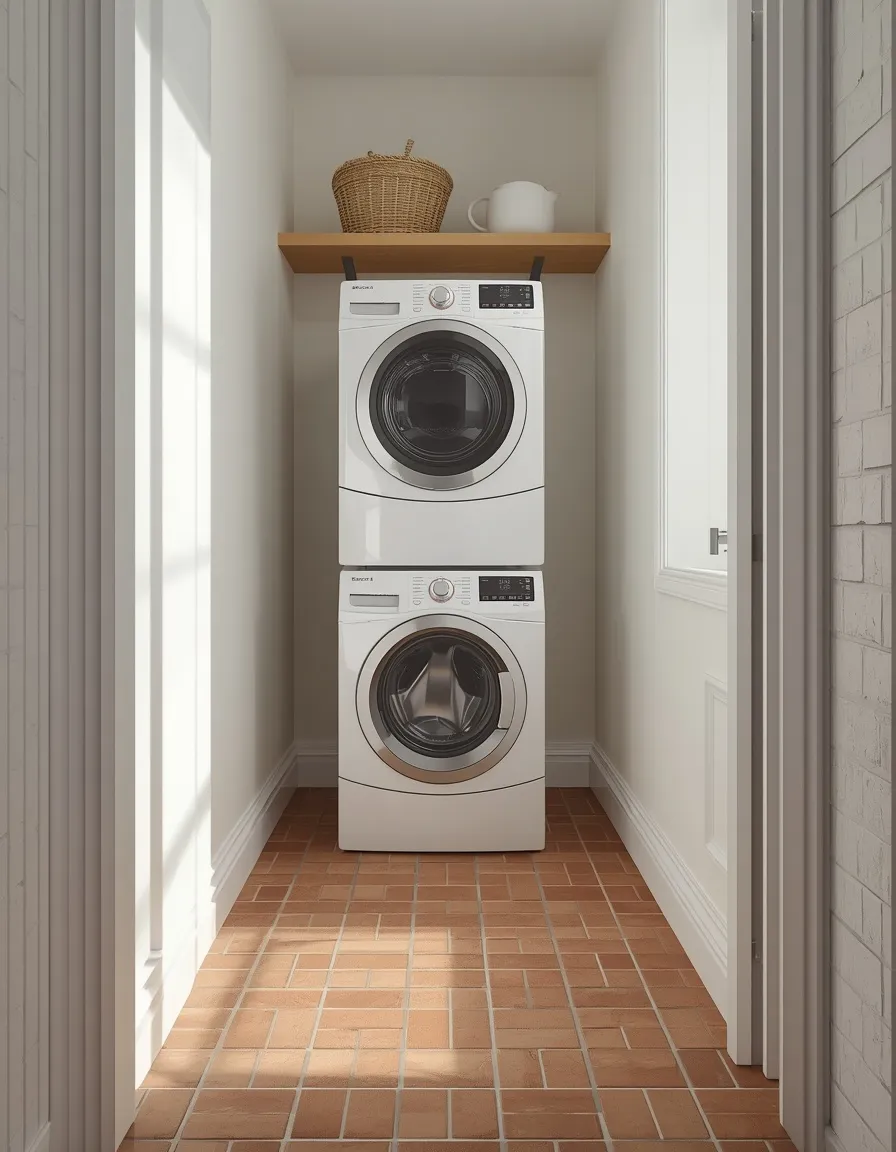 Small brick floor laundry nook