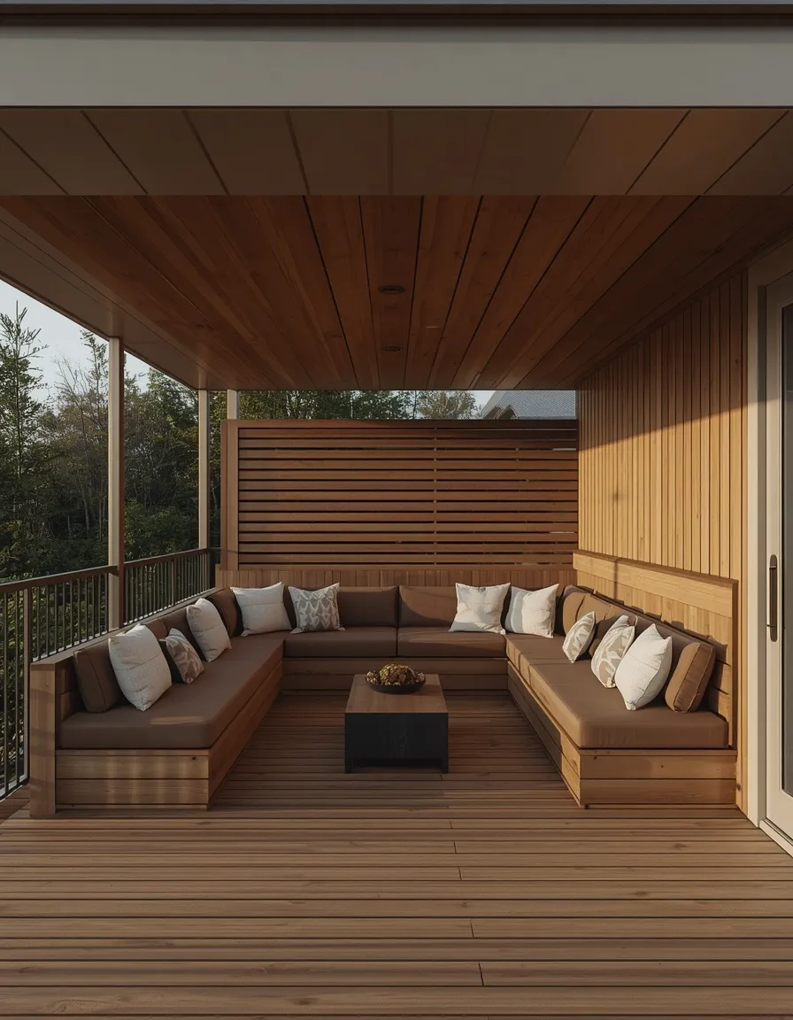Sunken deck bench conversation lounge