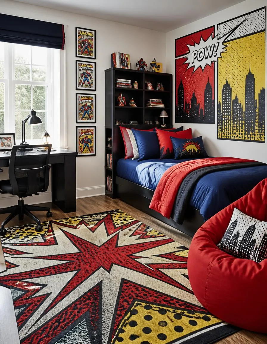 Superhero palette red boys room