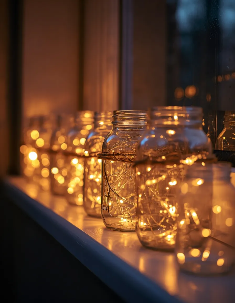 DIY mason jar summer fairy lighting