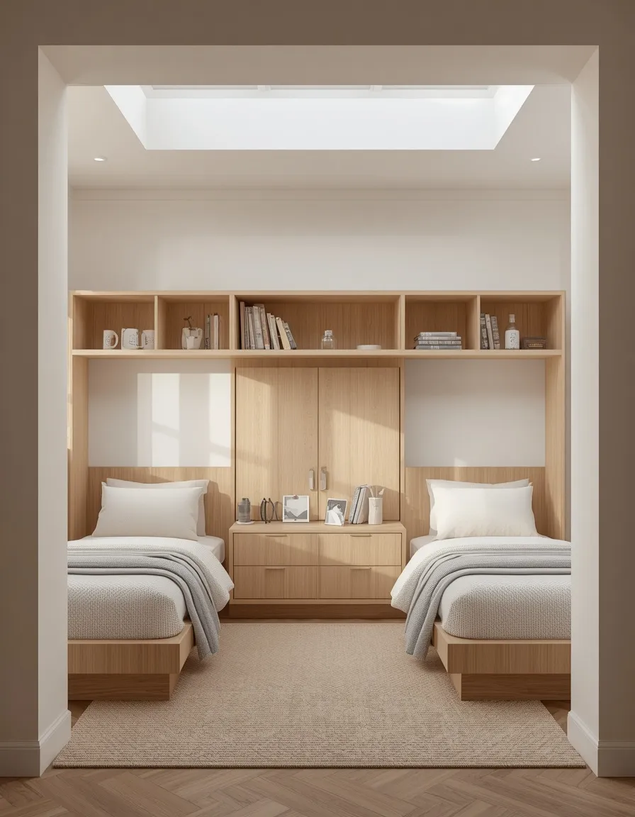 Half-wall partition in a shared room