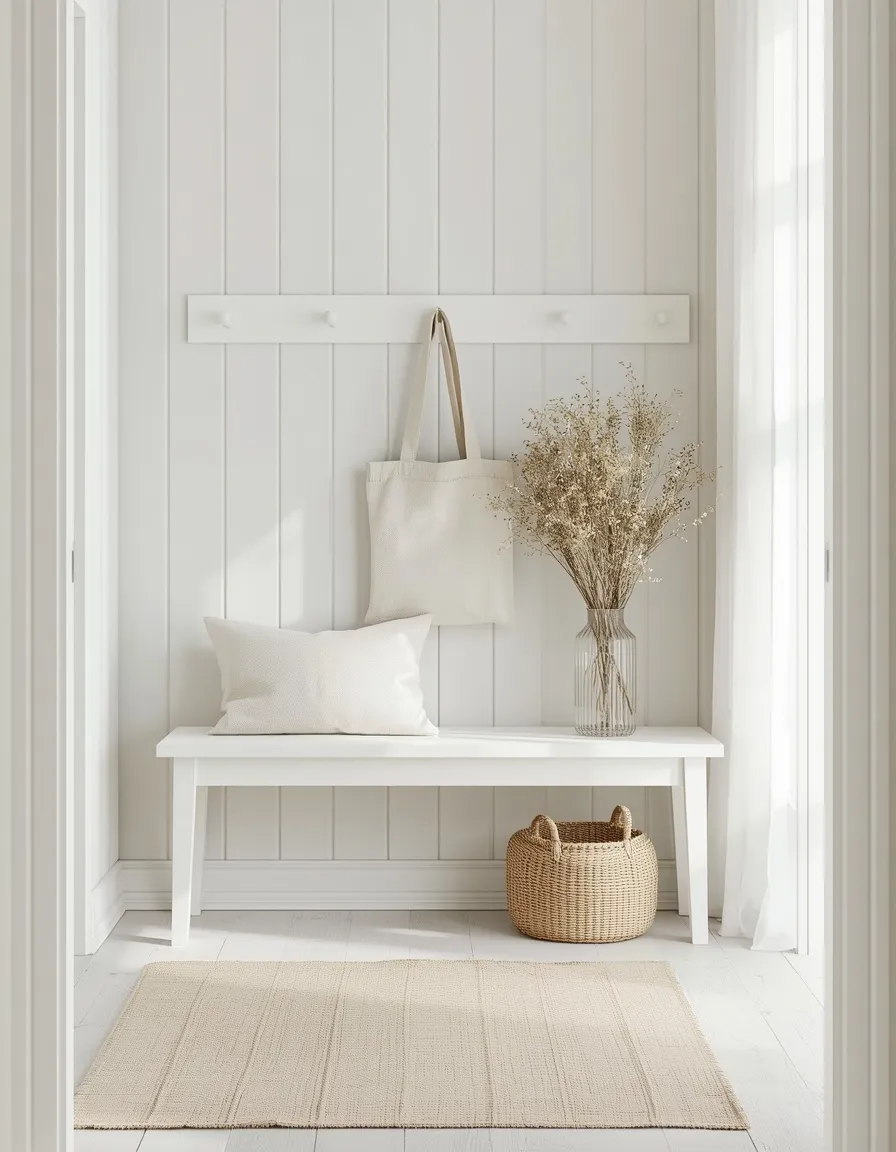 Whitewashed Scandi summer entryway