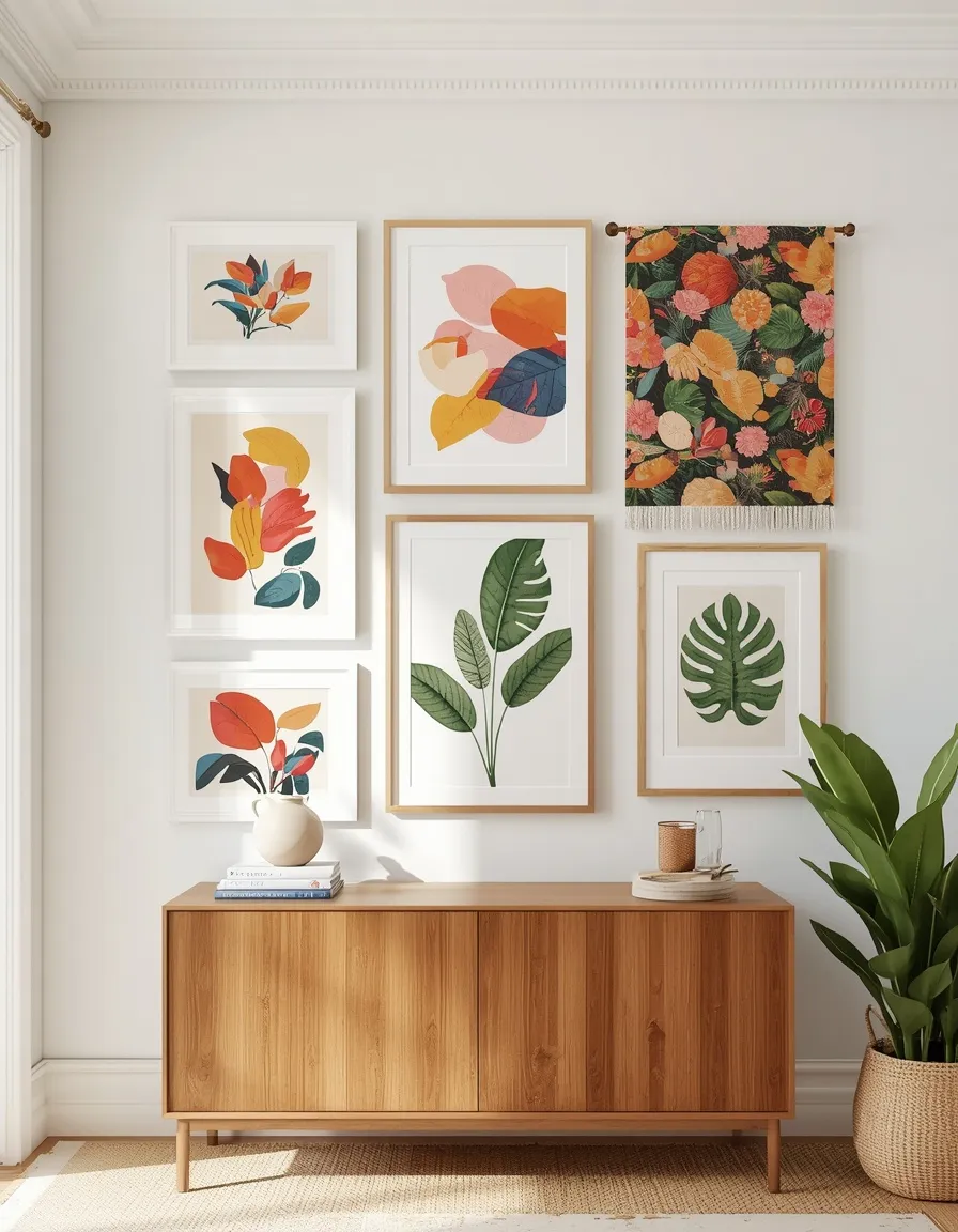 Bright summer gallery wall decor