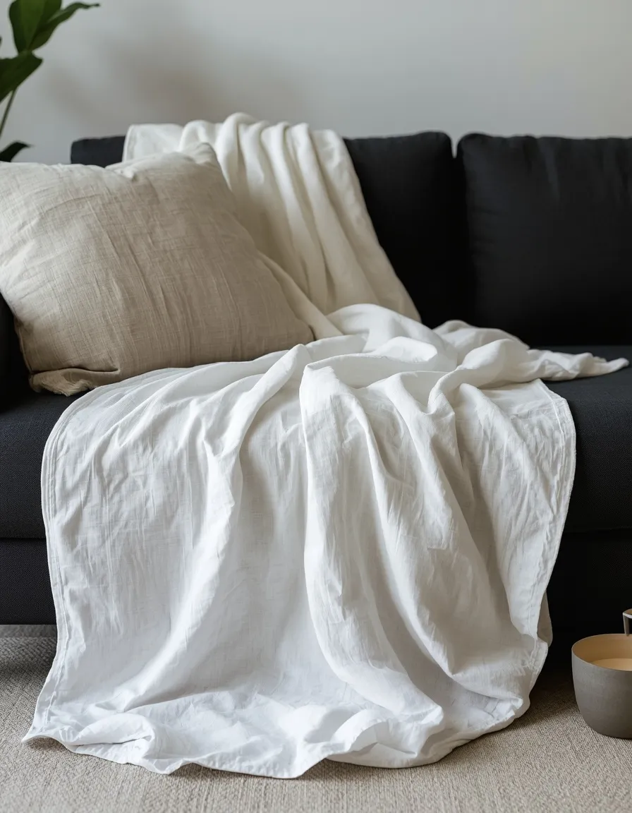 Draped slipcover summer sofa update