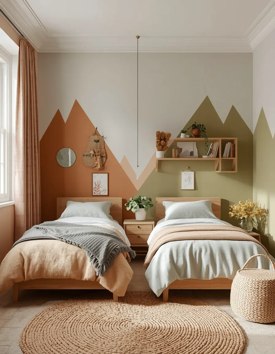 Gender-neutral shared kids bedroom