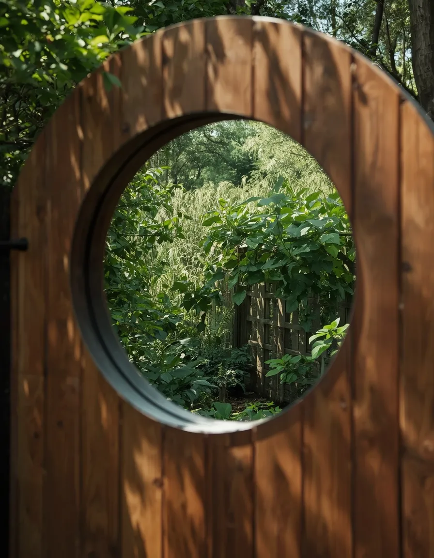 Mirror moon gate garden illusion