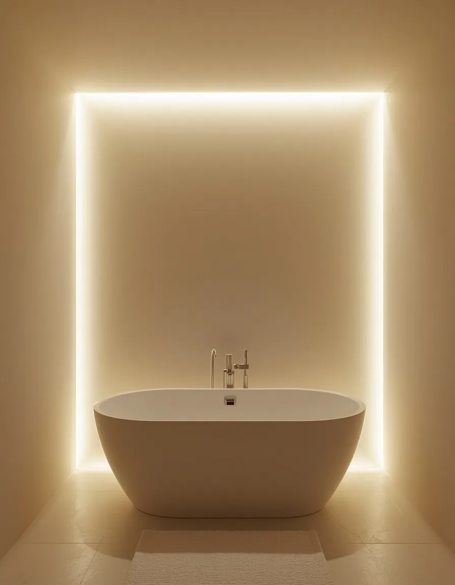 Reverse tray ceiling above a bathtub