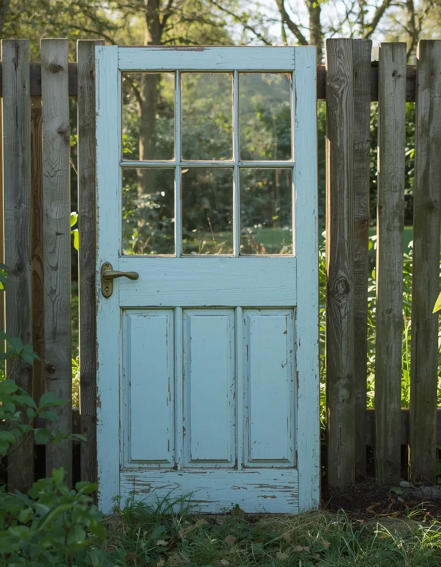 Upcycled window frame garden gate