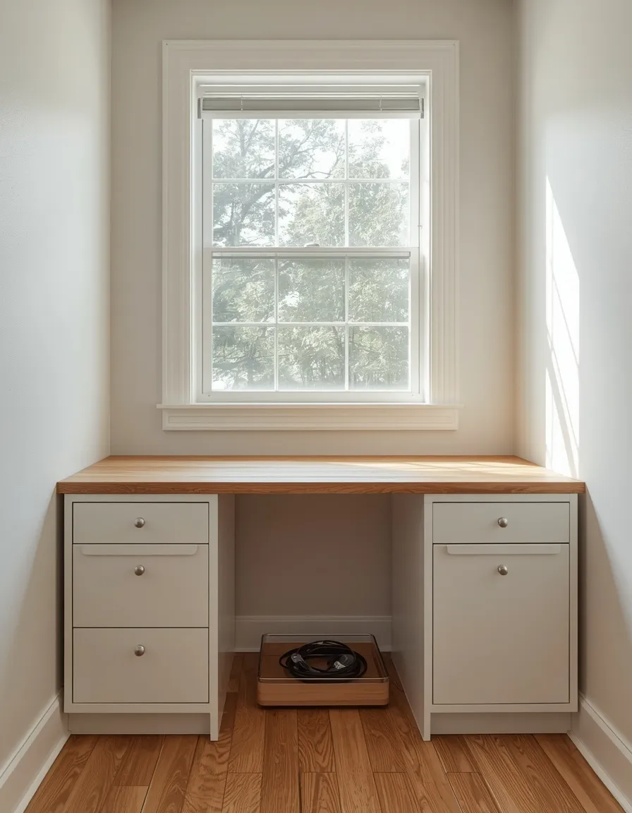 Budget tabletop desk at a window