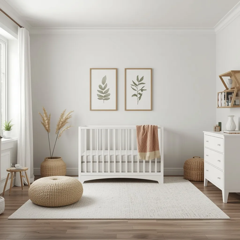 Gender-neutral white nursery