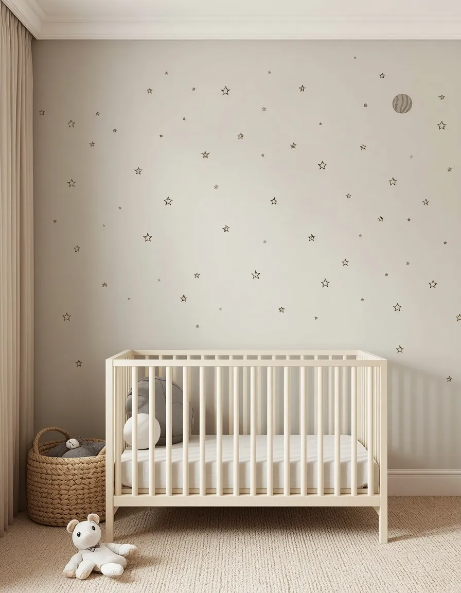 Peel and stick star decal nursery