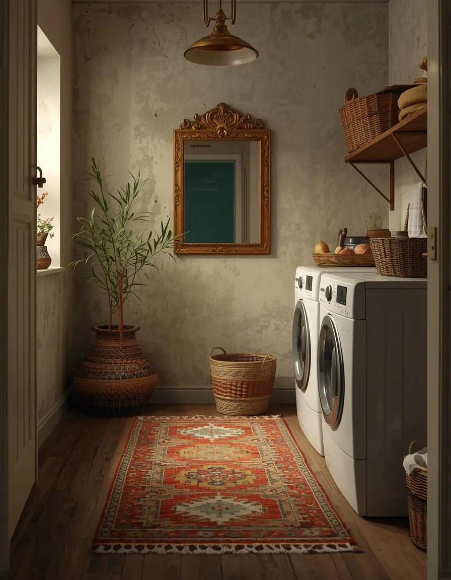 Vintage boho laundry room