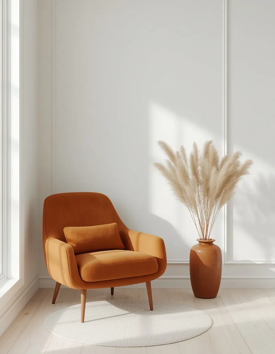 White room with a bold accent color