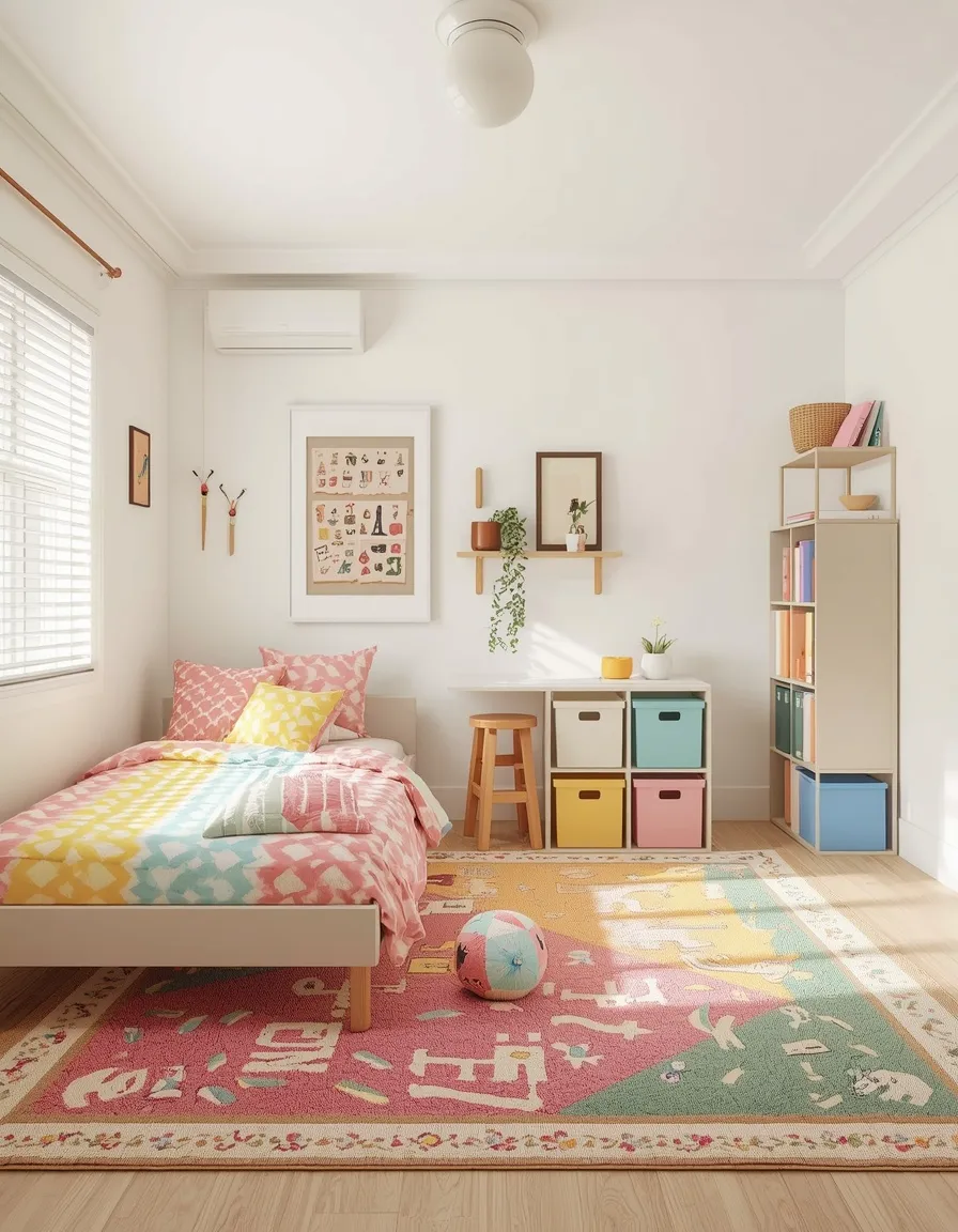 Bright summer kids room decor