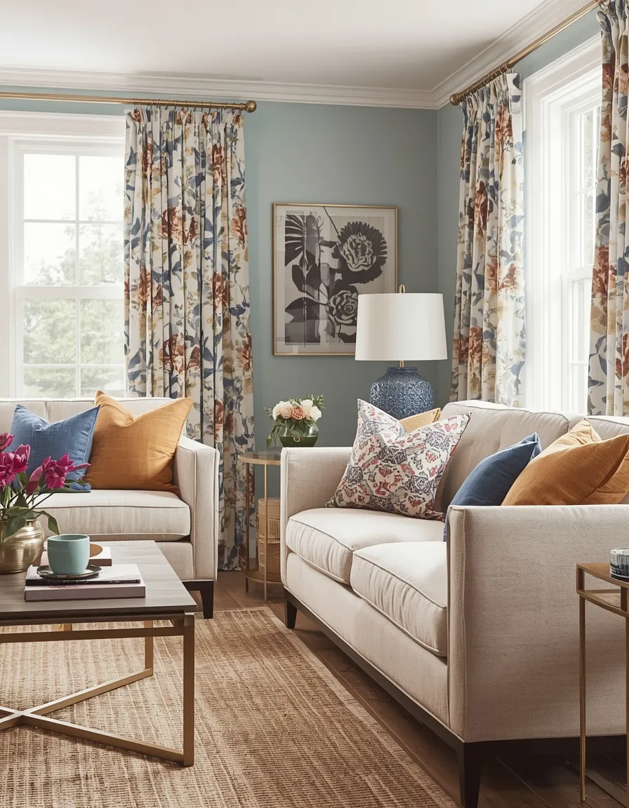 Pattern-mixed colorful summer space