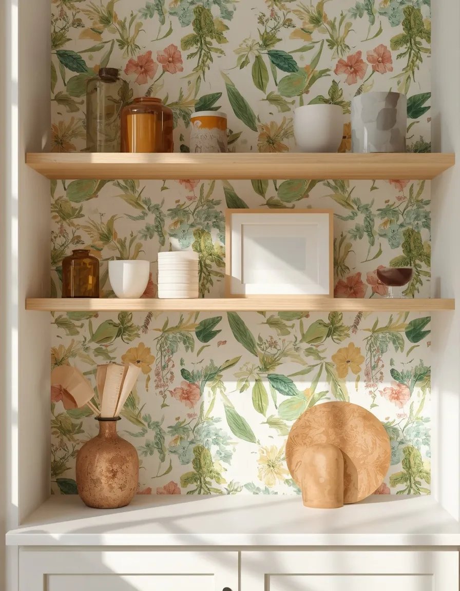 Peel-and-stick summer accent wall