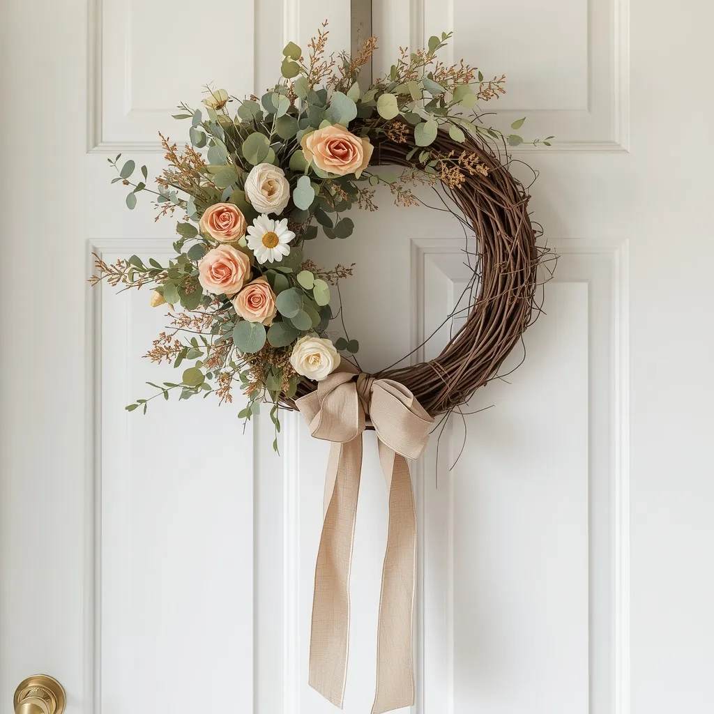 DIY ribbon and bloom summer door
